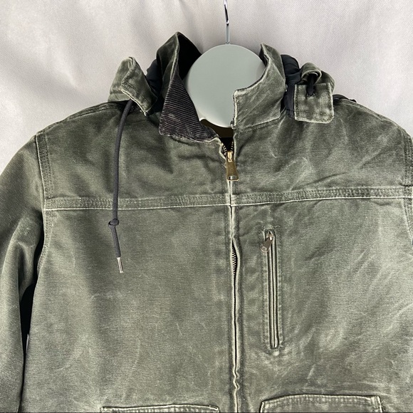 Vintage CARHARTT Womens size Large or Mens Medium Y2K detachable hood green - Picture 5 of 12